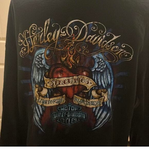 Harley Davidson black Angel wings hoodie jacket M - Picture 3 of 5